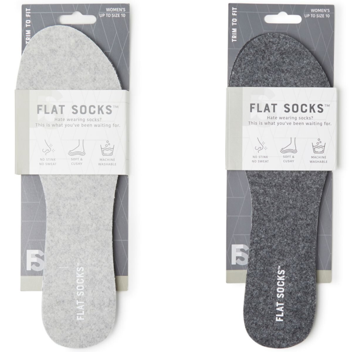 Носки без пятки Flat Socks, 2 пары, с технологией контроля влаги Flat Socks