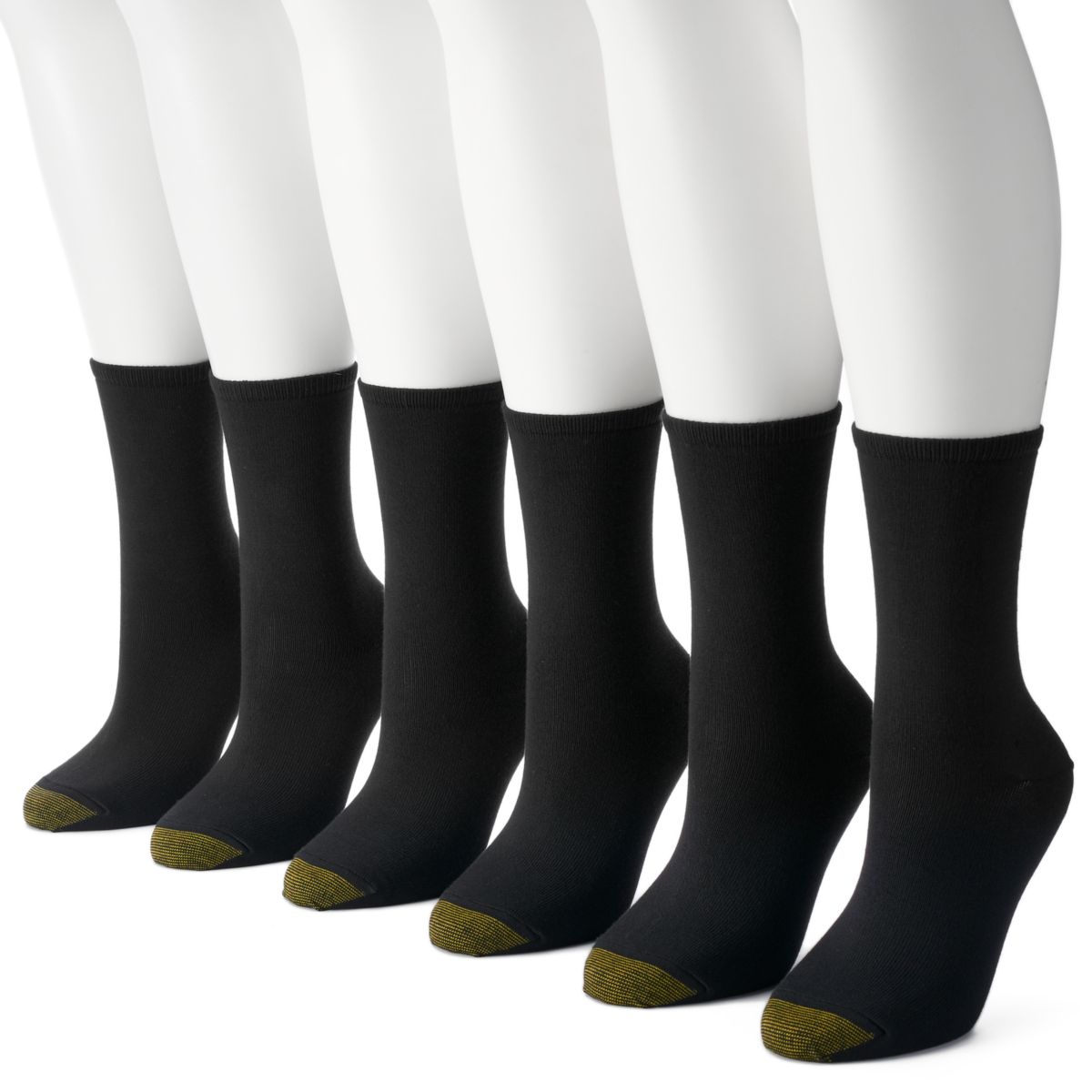 GOLDTOE® для женщин 6 шт. Однотонные мягкие носки с круглым вырезом GOLDTOE