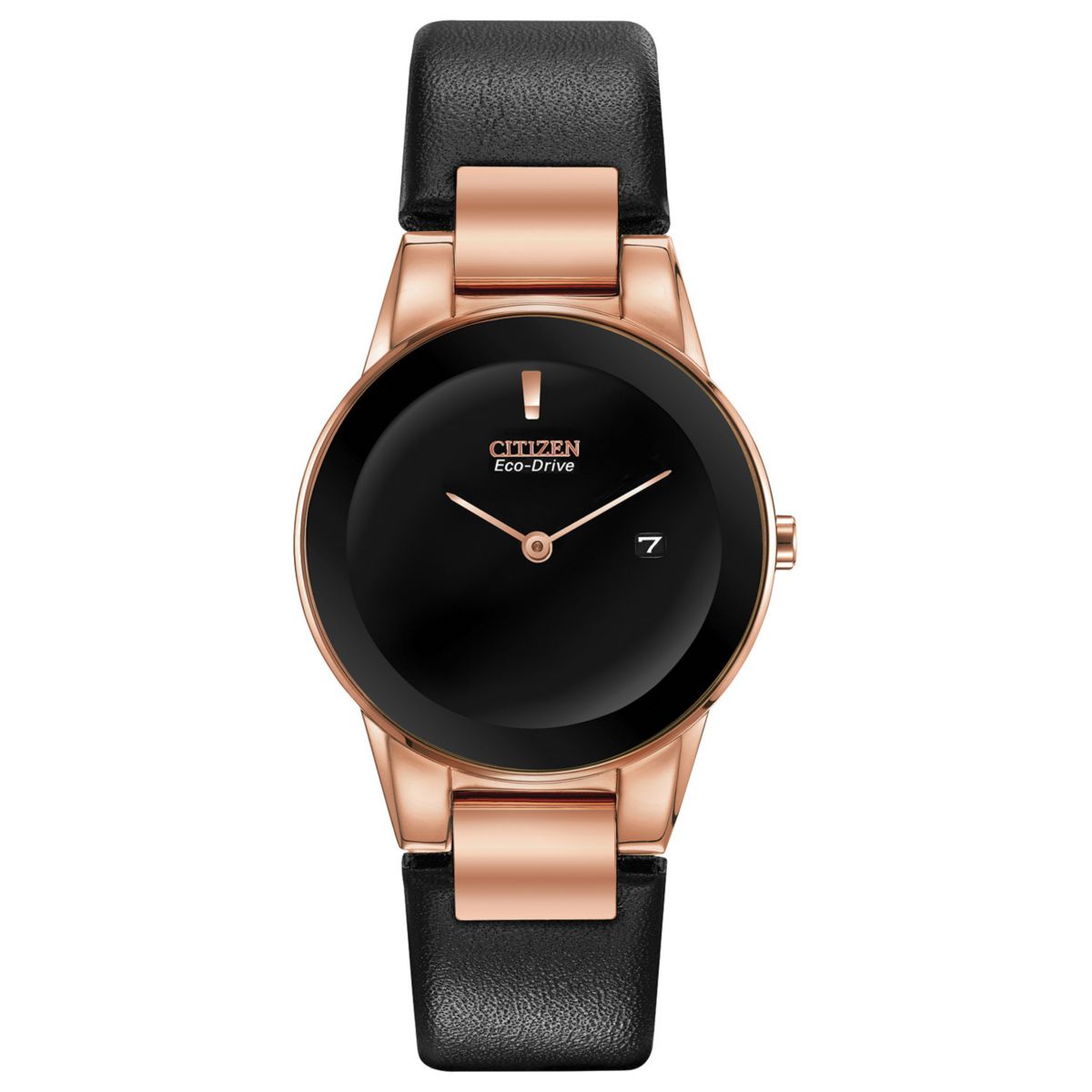 Женские часы Citizen Eco-Drive Axiom с черным кожаным покрытием - GA1058-16E Citizen