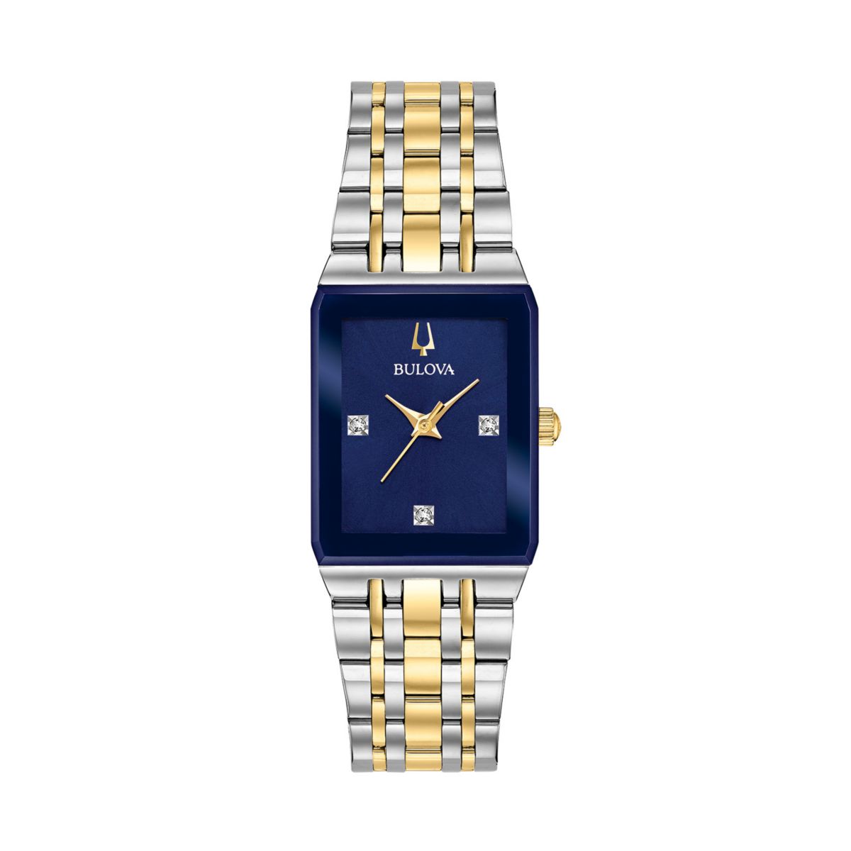 Bulova - Женские двухцветные наручные часы Quadra Diamond Accent - 98P177 Bulova