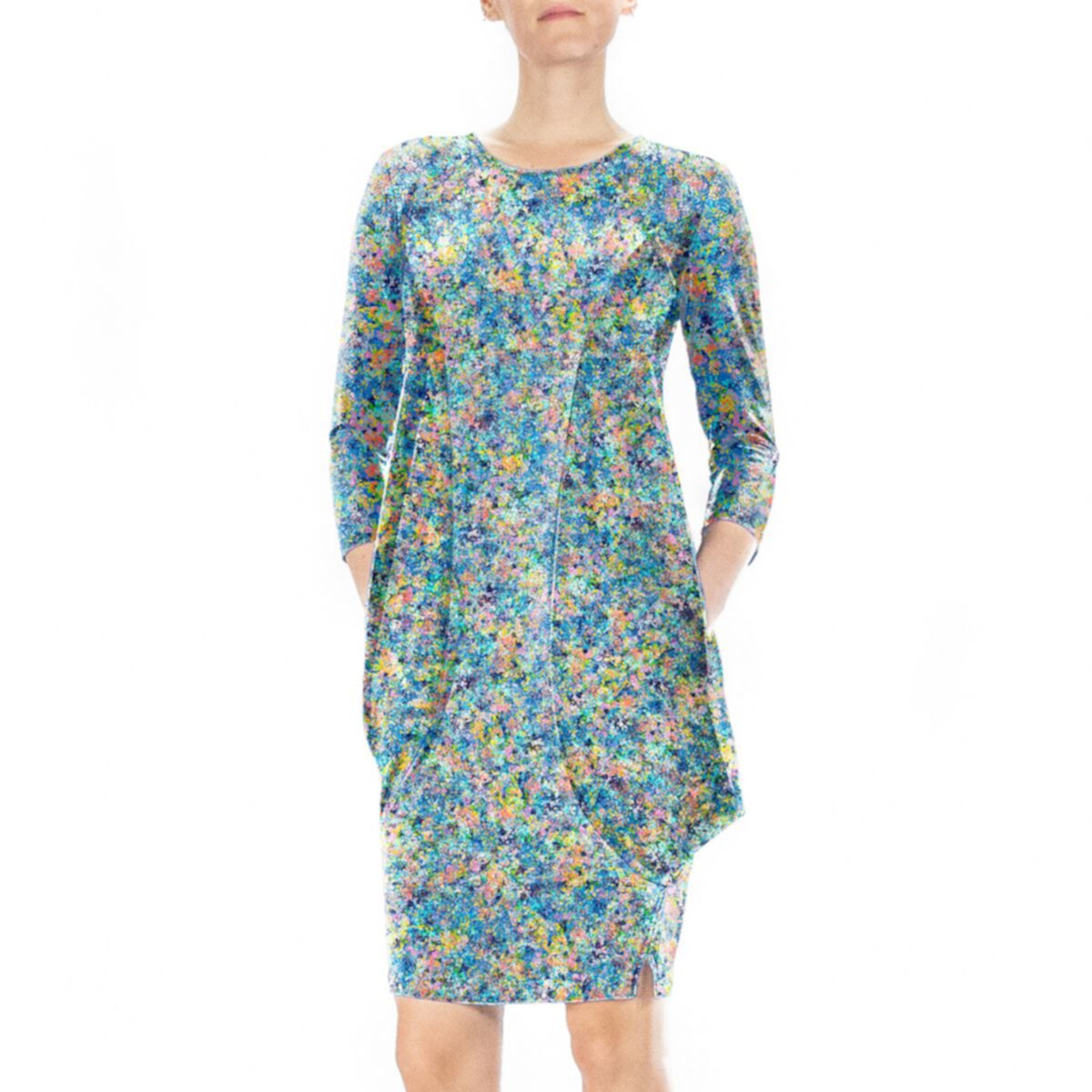 Женское платье-туника с драпированным принтом Nina Leonard Nina Leonard