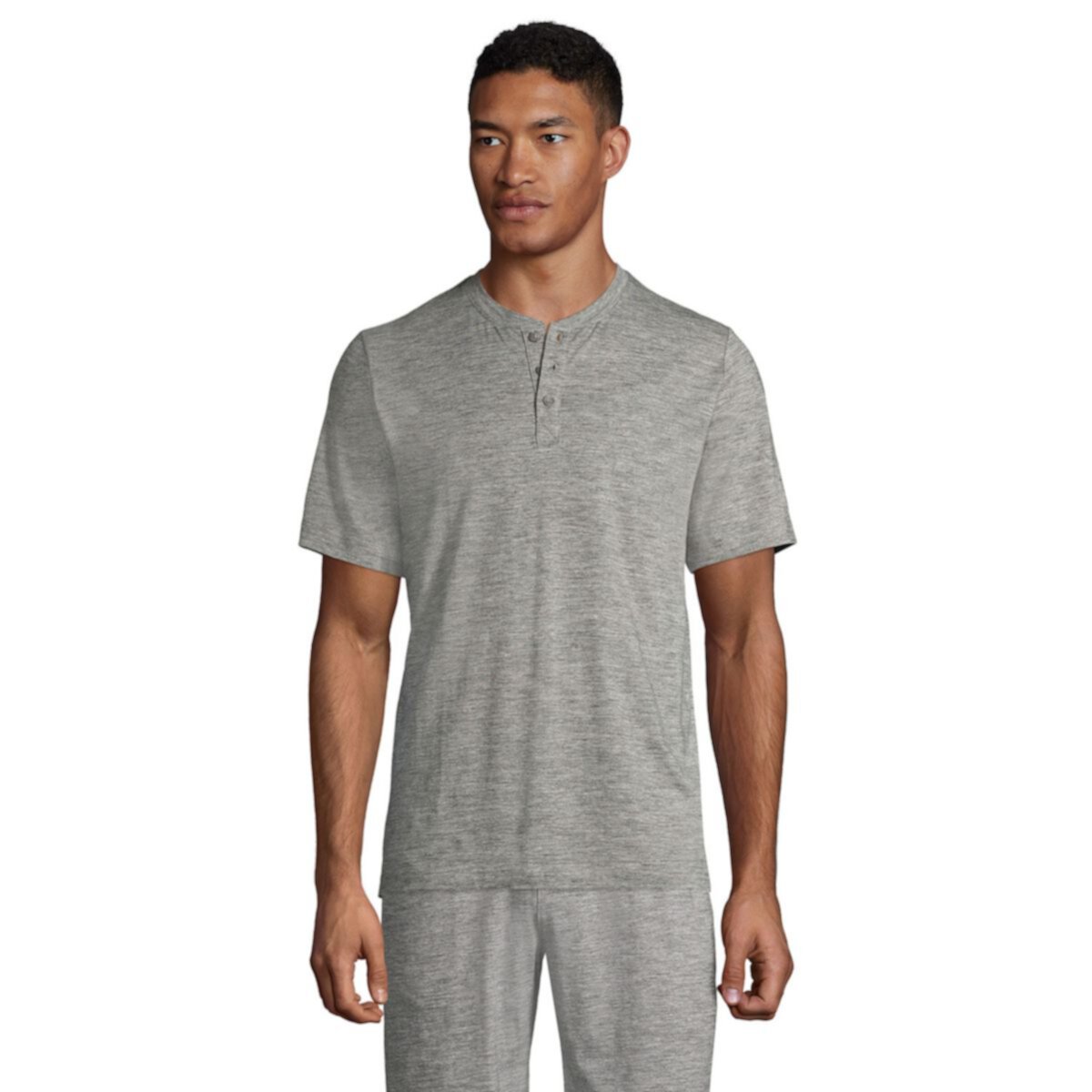 Мужской Пижамный топ Lands' End Traditional-Fit Comfort-Knit Henley Tee Lands' End