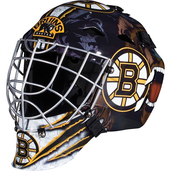 Шлем для вратаря Youth Boston Bruins GFM 1500 Street официальные цвета NHL, для детей 6-12 лет, ABS пластик Franklin Sports