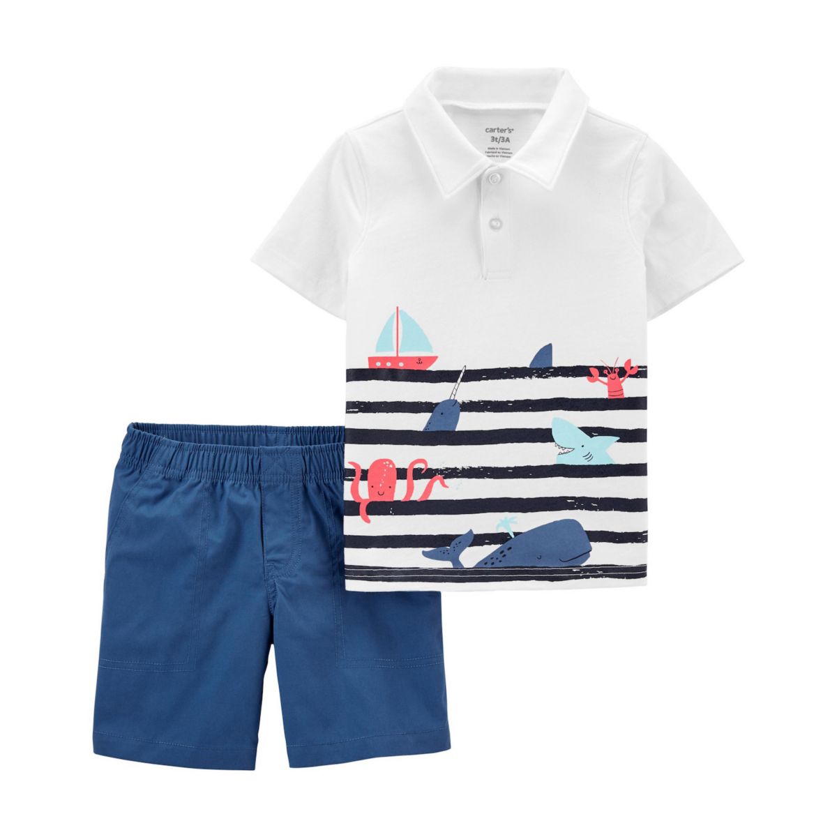 Комплект поло и шорт в морском стиле для маленьких мальчиков Картера Carter's