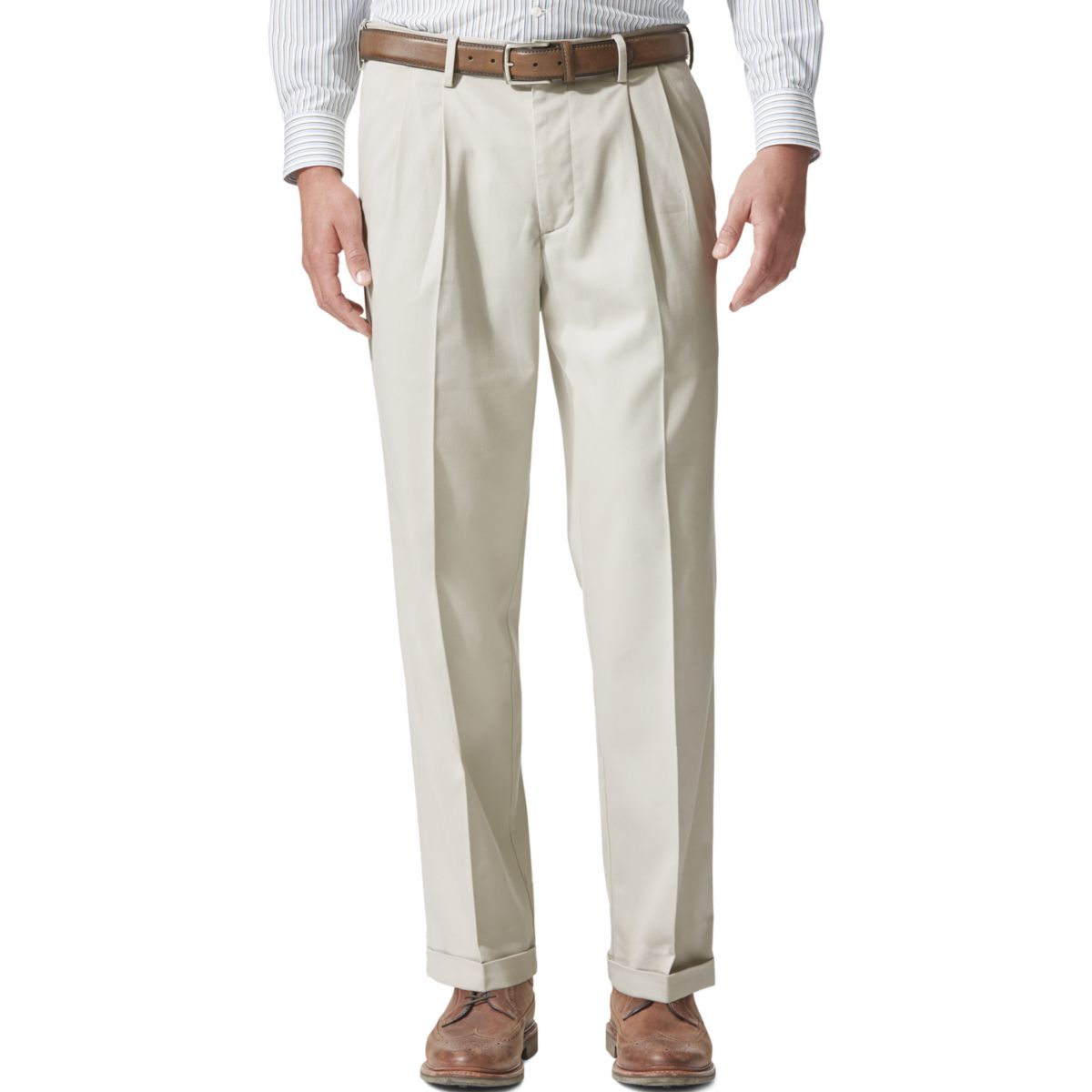 Комфортные эластичные брюки цвета хаки с манжетами и манжетами для мужчин Dockers® свободного кроя Dockers