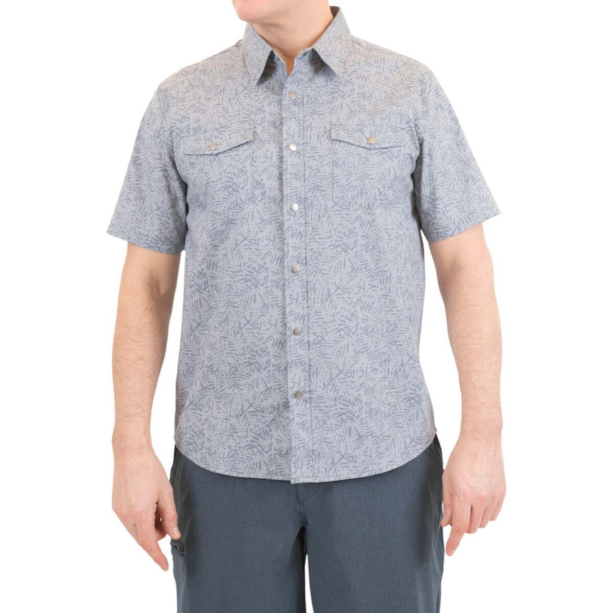 Мужская рубашка стандартного кроя из шамбре с цветочным принтом Mountain and Isles на кнопках Mountain And Isles