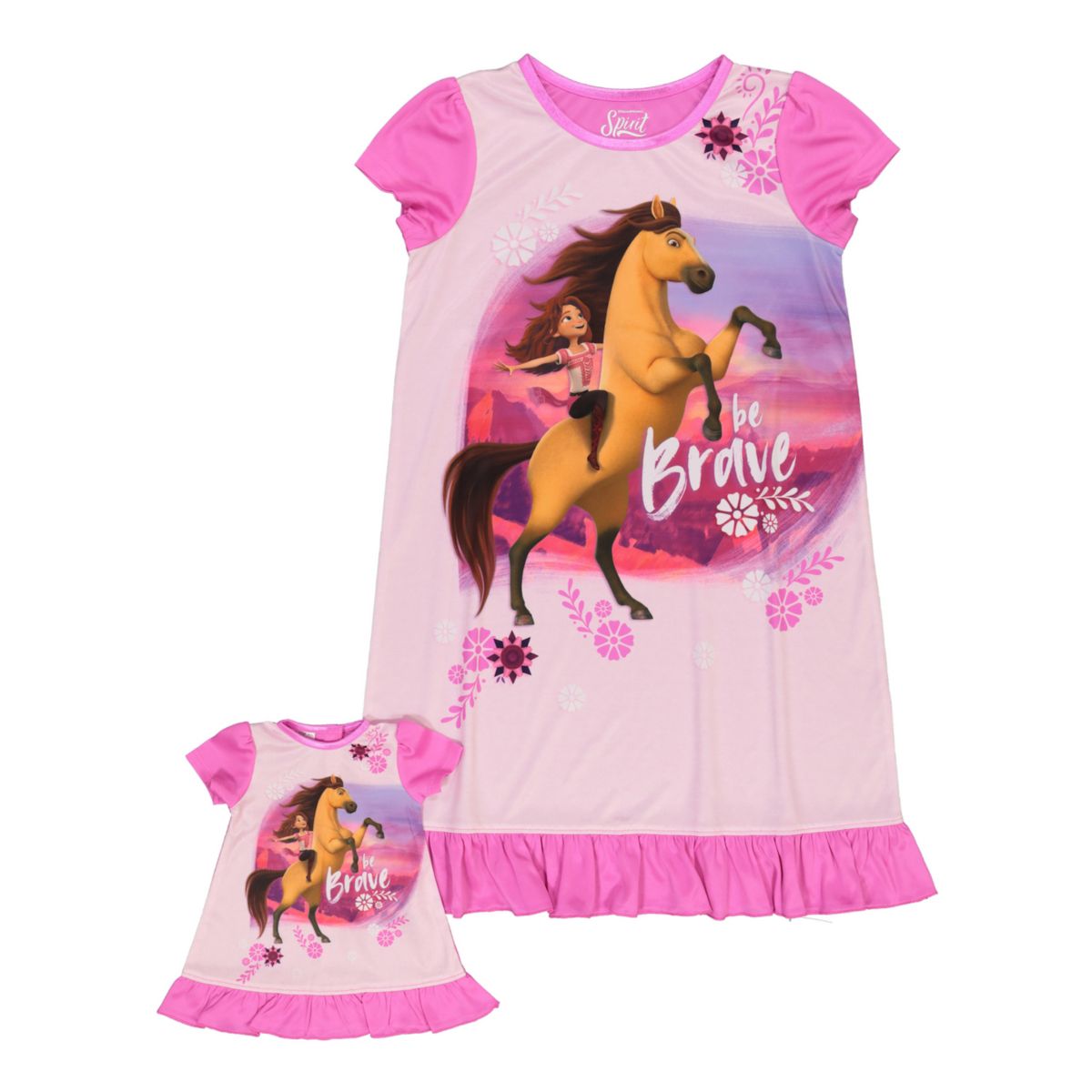 Ночная рубашка Spirit Be Brave и подходящая кукольная ночная рубашка для девочек 6-10 лет Licensed Character