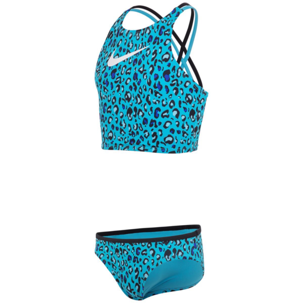 Комплект купального костюма мидкини и низа Cheetah Spiderback Midkini & Bottoms для девочек 7–16 лет Nike