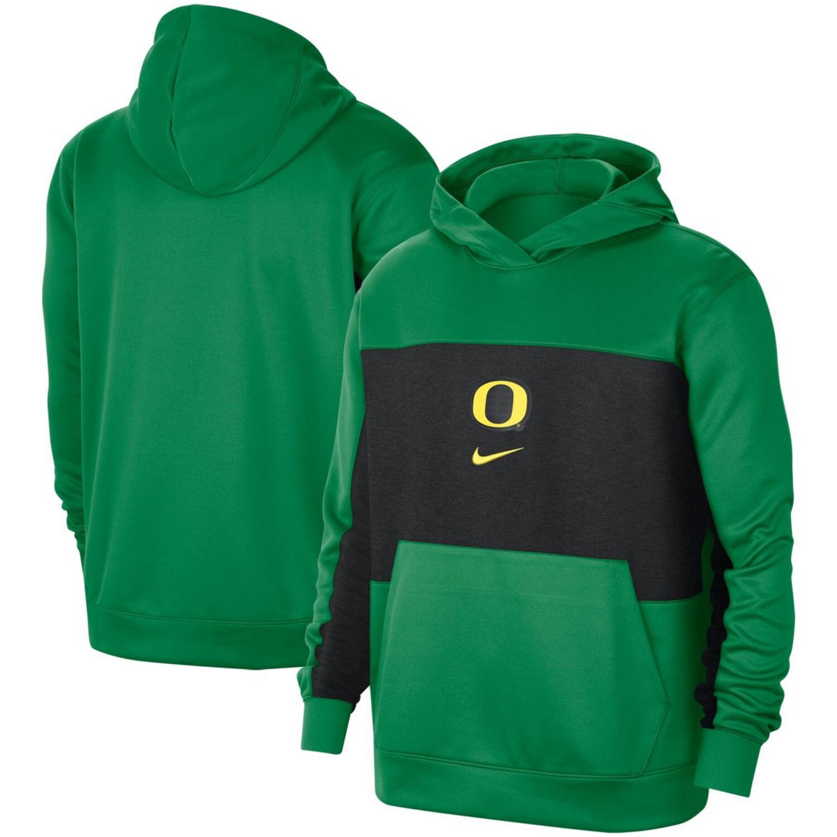 Мужской баскетбольный пуловер с логотипом Nike Green Oregon Ducks с капюшоном и прожектором Nike