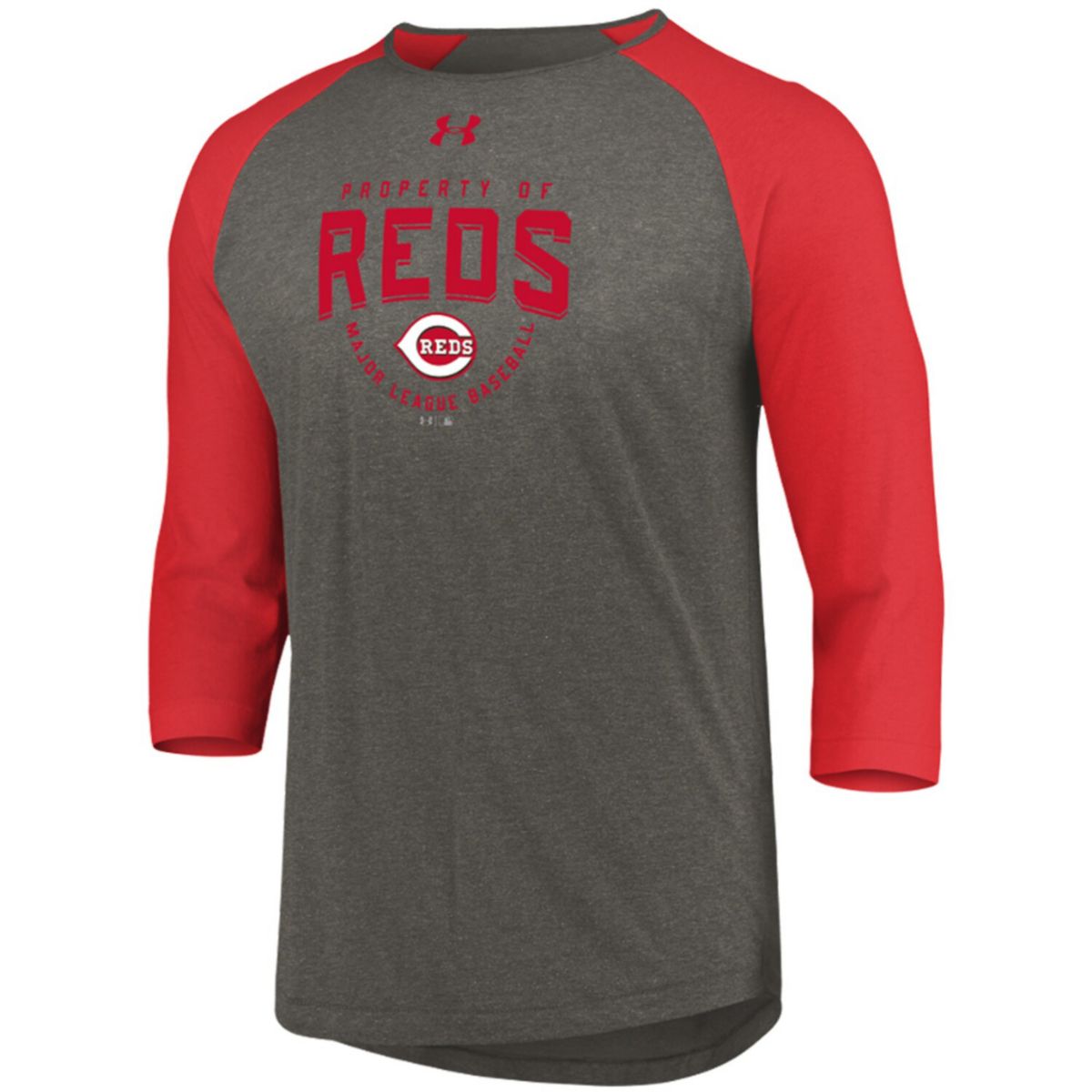 Мужская футболка Under Armour серый / красный Cincinnati Reds Tri-Blend Performance реглан с рукавами 3/4 Under Armour