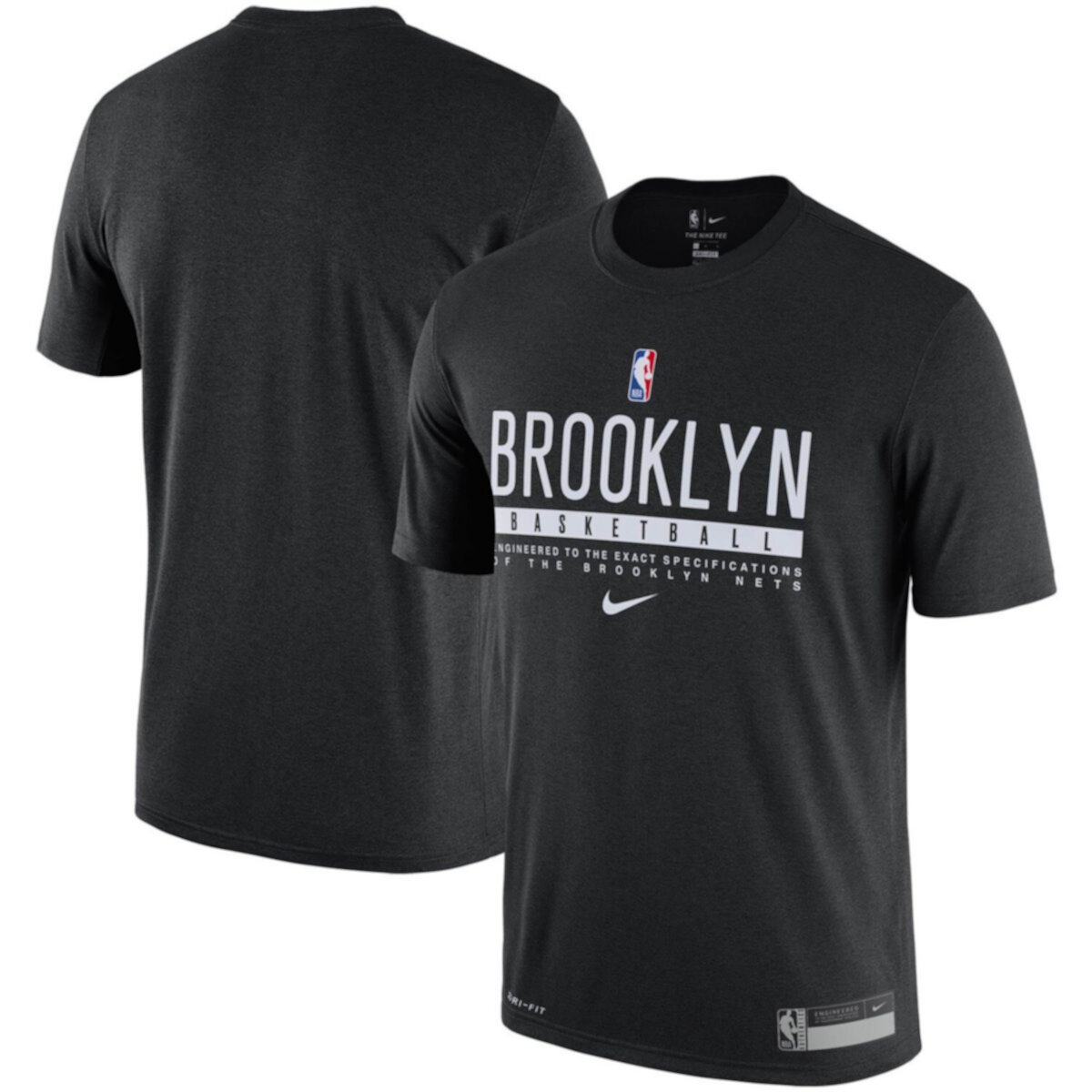 Мужская черная футболка Nike Brooklyn Nets Legend Practice Performance Nike