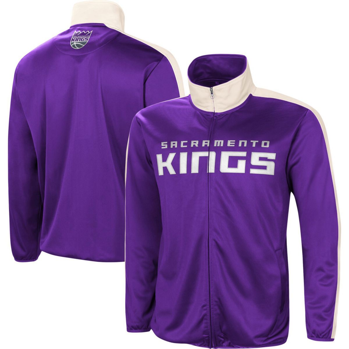 Мужская спортивная куртка G-III Sports by Carl Banks Purple / White Sacramento Kings Zone Blitz Трикотажная куртка с молнией во всю длину In The Style