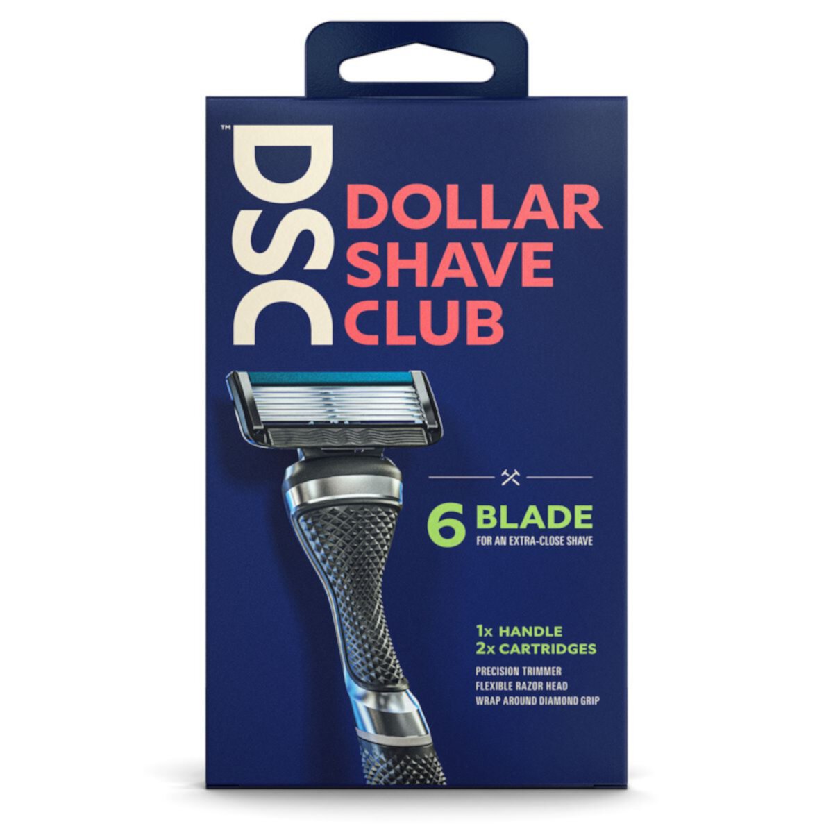 Набор для бритья с 6-лезвийной бритвой и ручкой для идеального бритья Dollar Shave Club