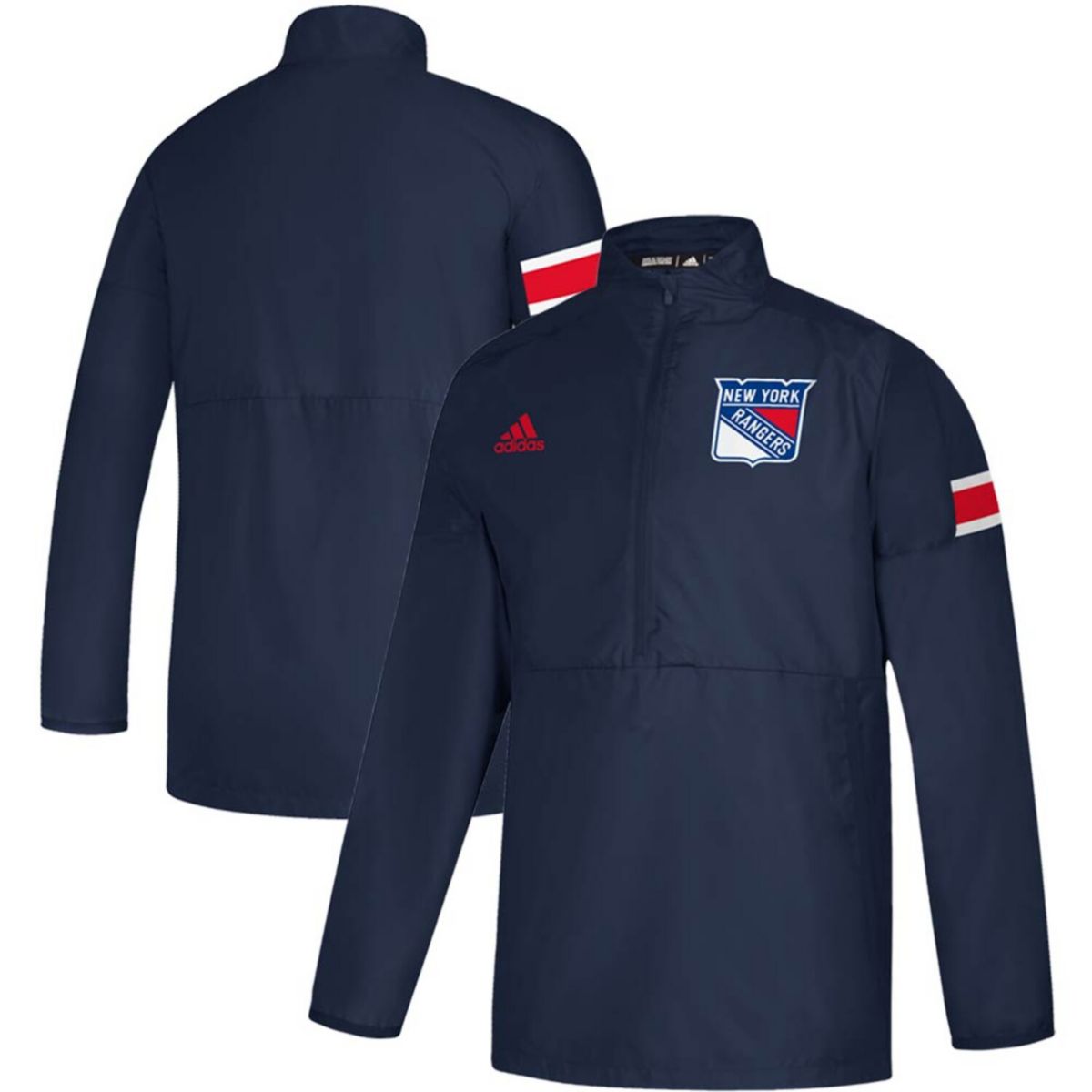 Мужская куртка adidas Navy New York Rangers Game Mode с молнией четвертью Adidas