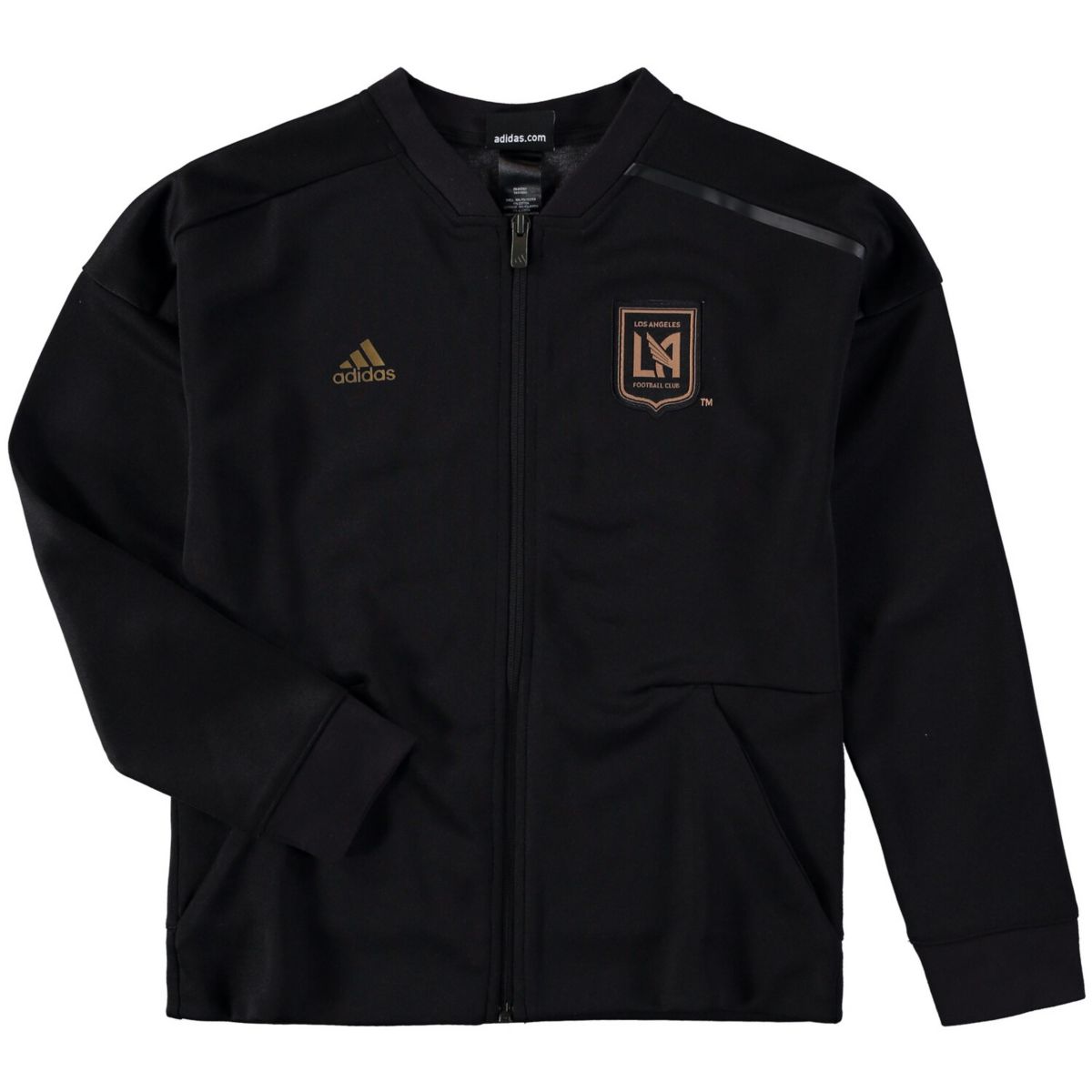 Черная молодежная куртка с молнией во всю длину adidas LAFC Crest Anthem Adidas