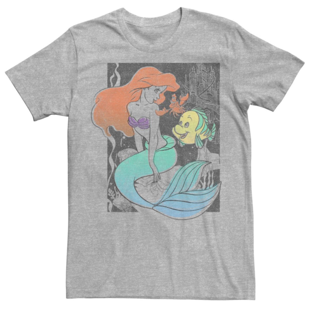 Купить Футболки Мужская футболка Disney The Little Mermaid Happy Ariel Sebastian Flounder Disney 9254