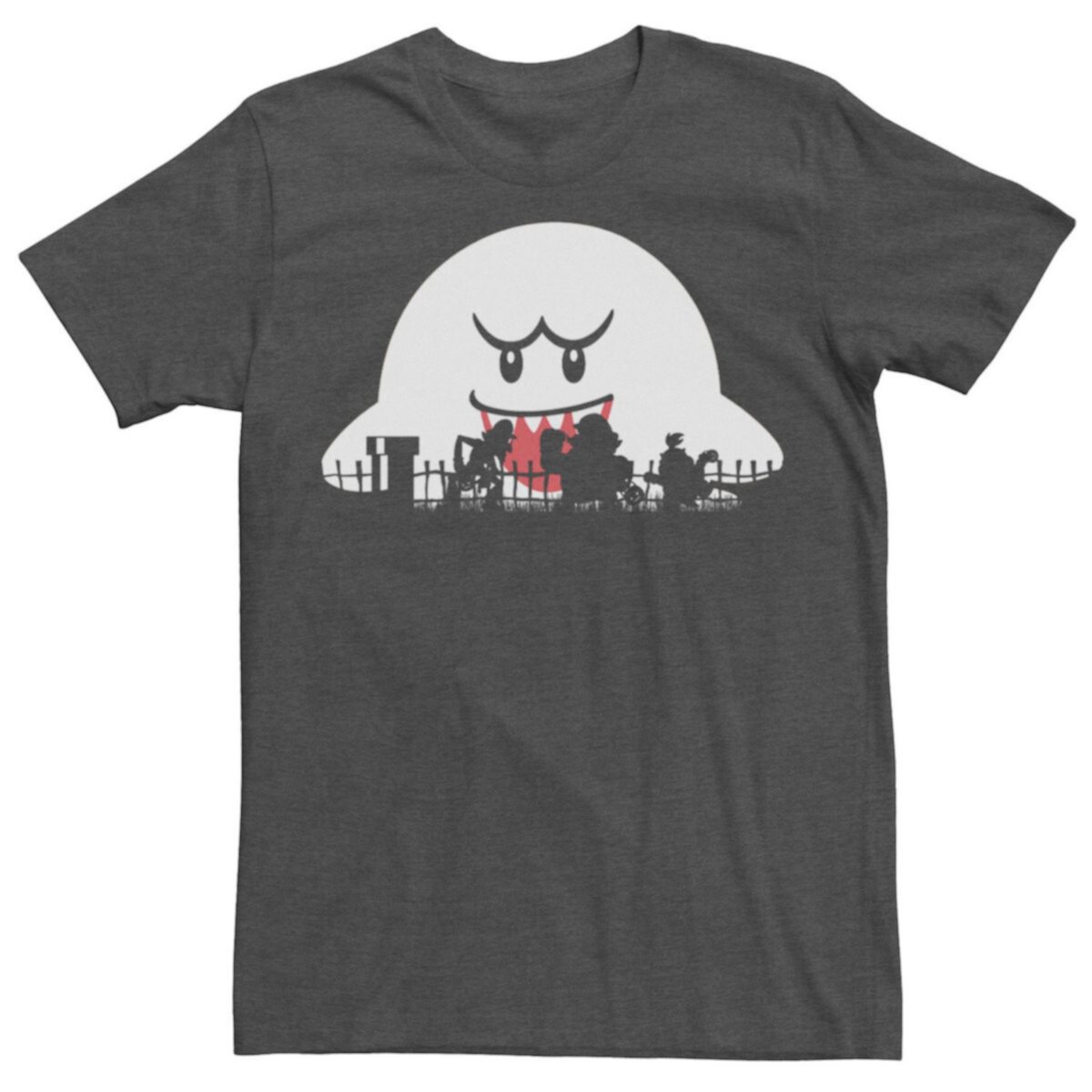 Мужская футболка Trick Or Treat с силуэтом на Хэллоуин Super Mario Boo Licensed Character