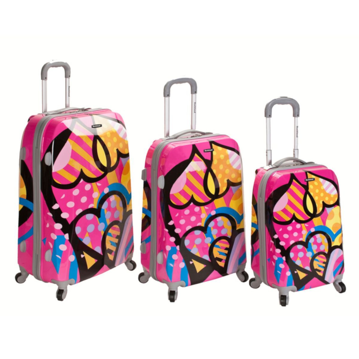 Набор чемоданов Rockland из трех предметов со спиннерами в твердом исполнении Rockland