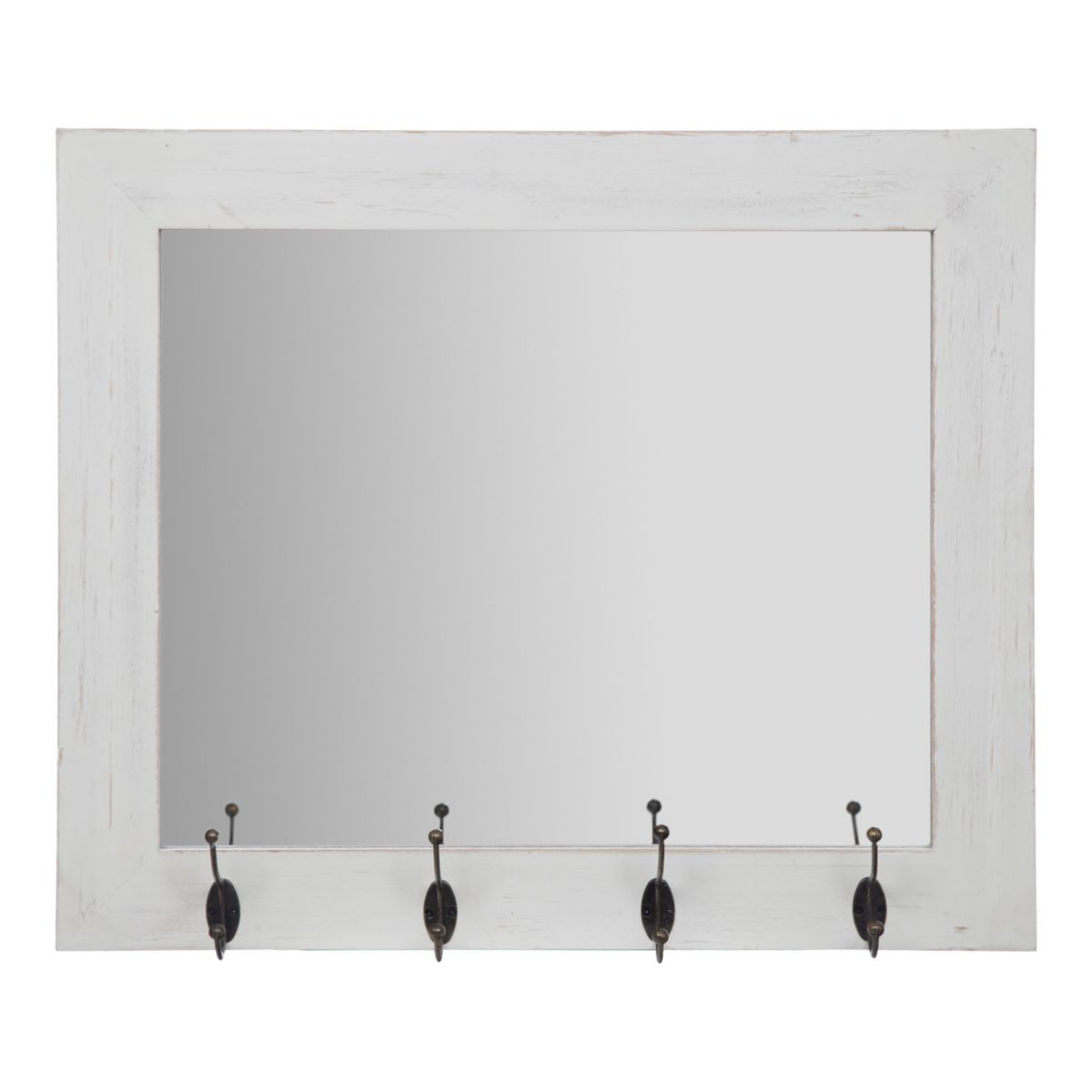Рамы и акценты Pinnacle Настенное зеркало для прихожей с 4 крючками в деревенском стиле Pinnacle