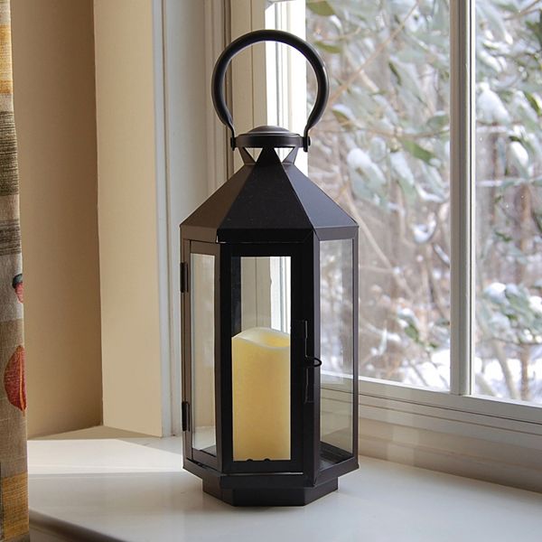 LumaBase Lantern & LED Flameless Candle Набор из 2 предметов LumaBase