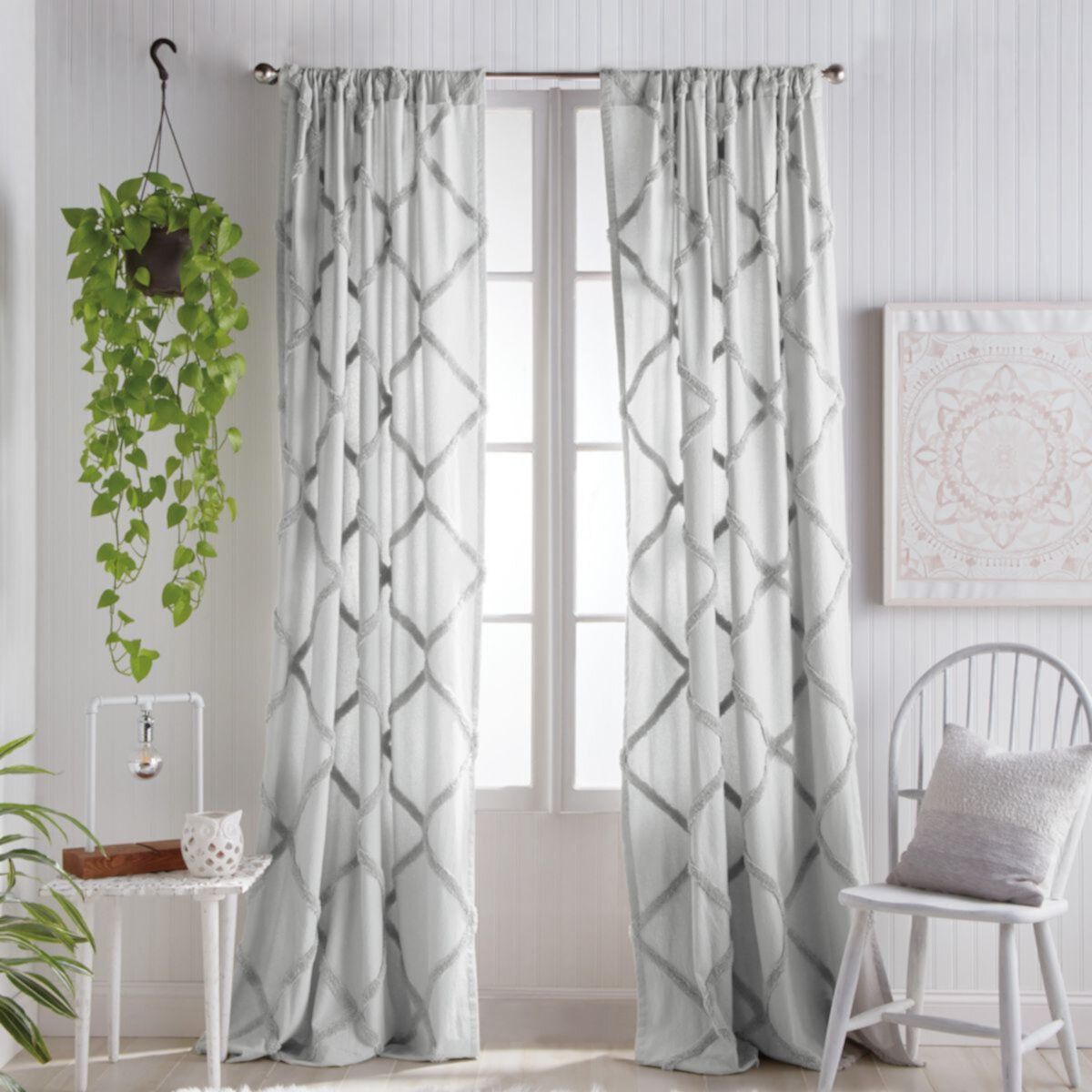 Peri Chenille Lattice Window Curtain Peri