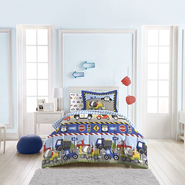 Детские одеяла Dream Factory Trucks Tractors & Cars 5-piece Twin Bed Set Dream Factory