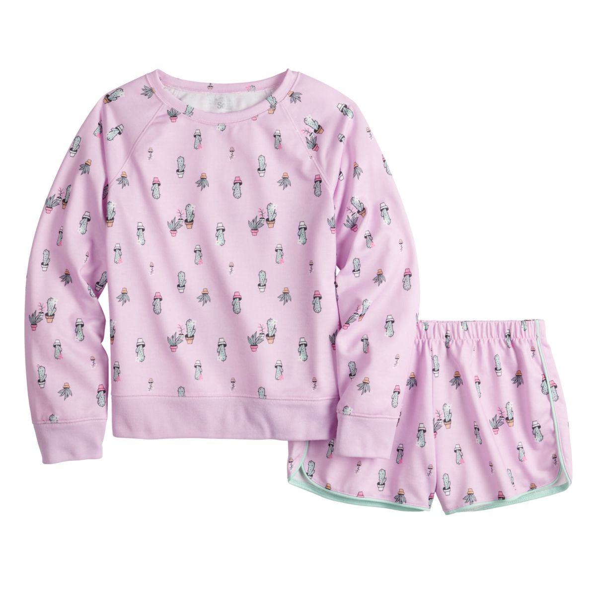 Girls 7-18 SO® French Terry Lounge Top & Shorts Pajama Set in Regular & Plus Size SO