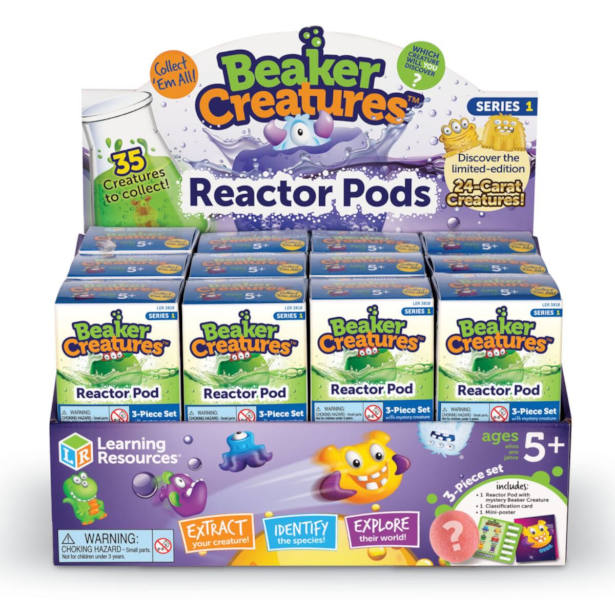 Учебные ресурсы Набор реакторных блоков Beaker Creatures из 24 частей Learning Resources