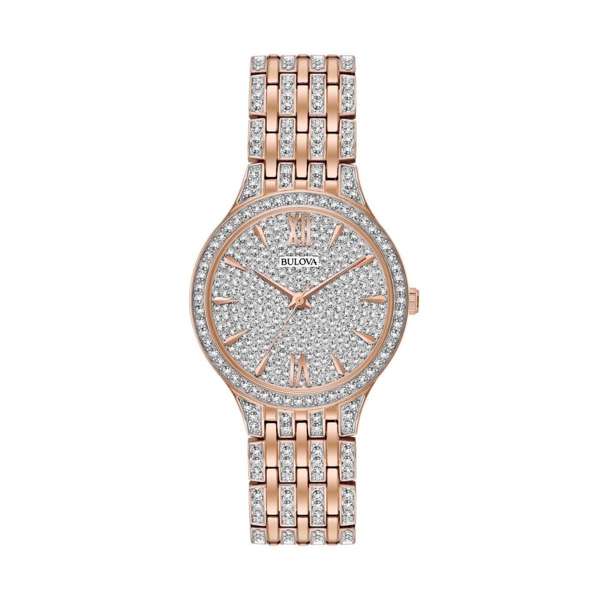 Женские часы Bulova с кристаллами из нержавеющей стали - 98L235 Bulova