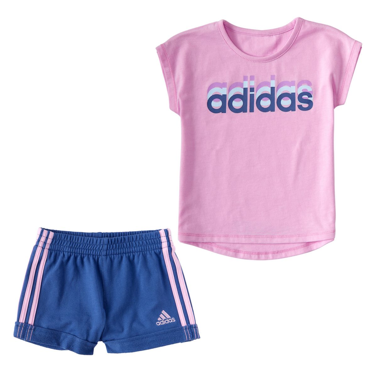 Комплект футболки и шорт для танцев adidas для маленьких девочек Adidas