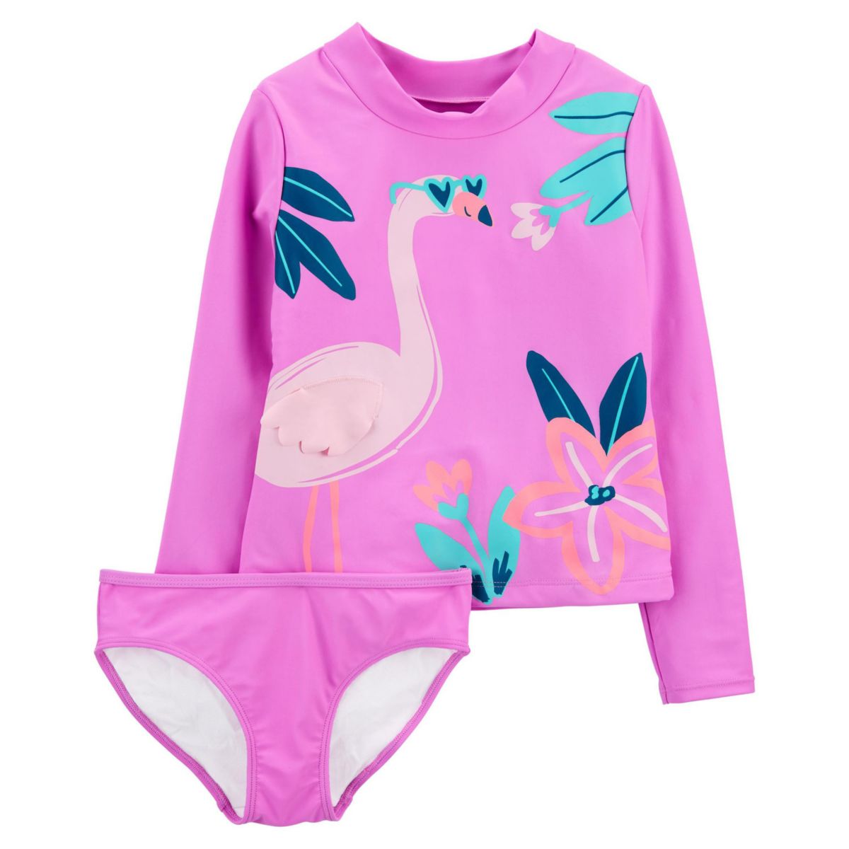 Комплект купального костюма Carter's Flamingo Rashguard с верхом и низом для девочек 4-14 лет Carter's