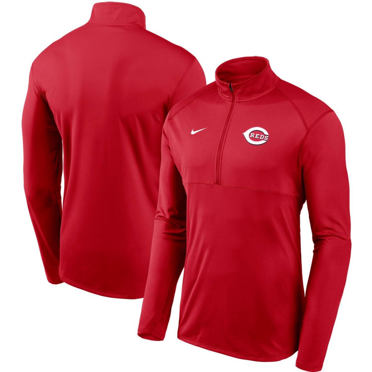 Мужская куртка Nike Red Cincinnati Reds Team Logo Element Performance с половинной молнией Nike