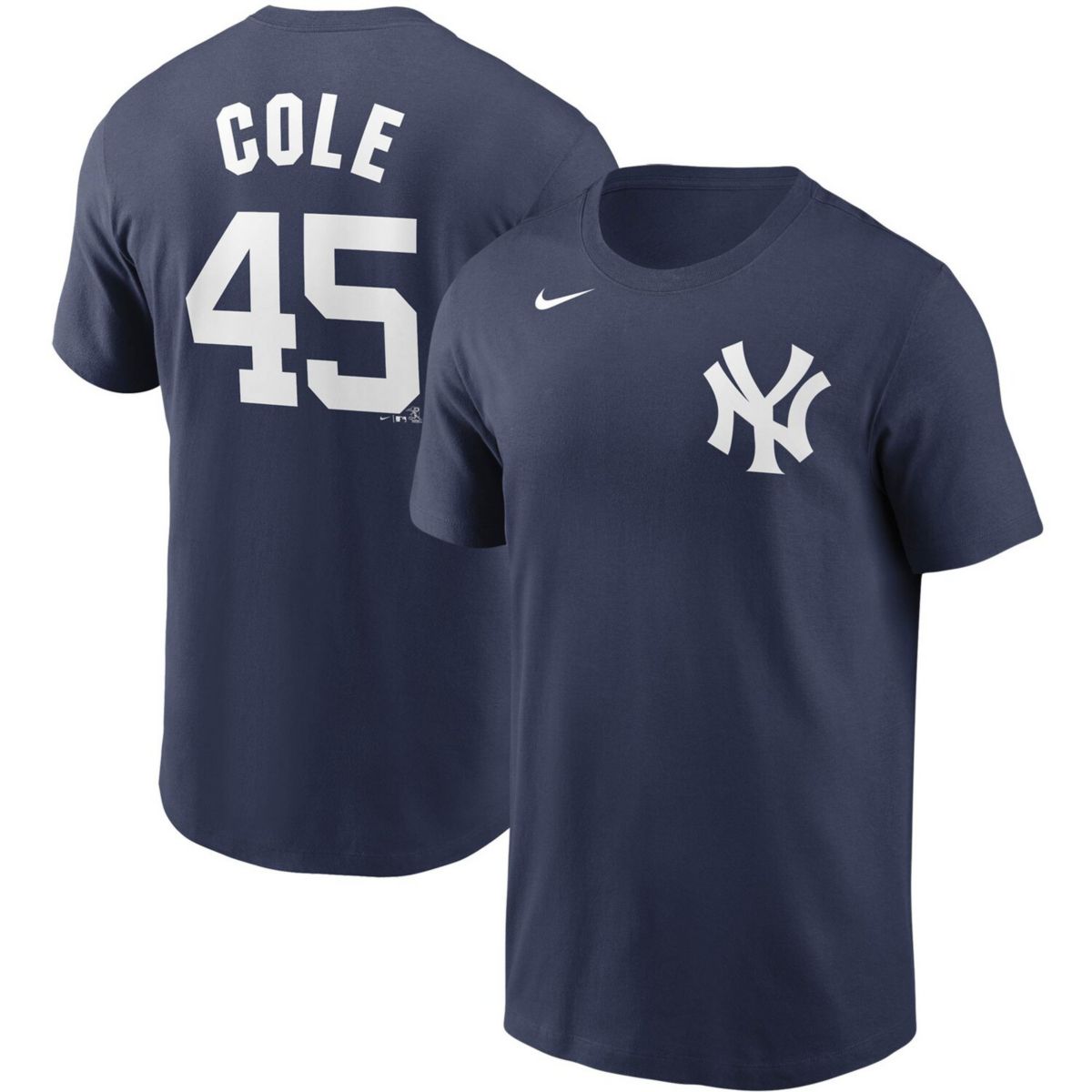 Темно-синяя мужская футболка с надписью и номером Nike Gerrit Cole New York Yankees Nike