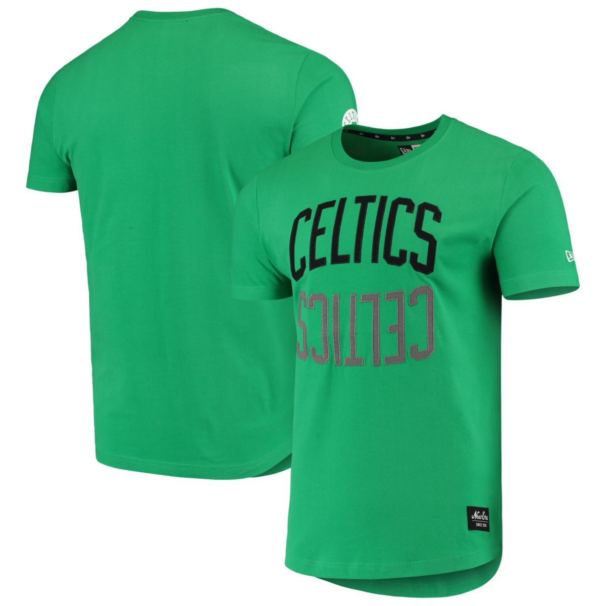 Мужская футболка New Era Kelly Green Boston Celtics из матового трикотажа с аппликацией и логотипом с отражением New Era