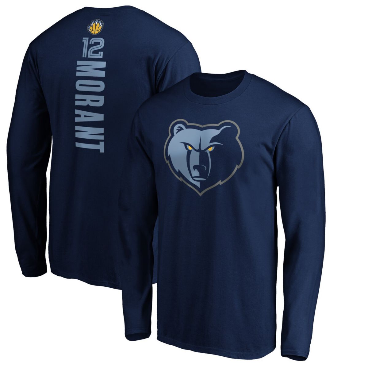 Men's Fanatics Branded Ja Morant Navy Memphis Grizzlies Team Playmaker Name & Number Long Sleeve T-Shirt Fanatics