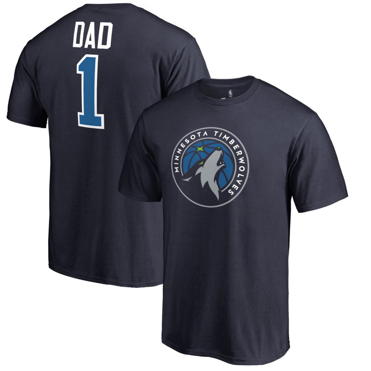 Men's Fanatics Branded Navy Minnesota Timberwolves Number 1 Dad T-Shirt Fanatics