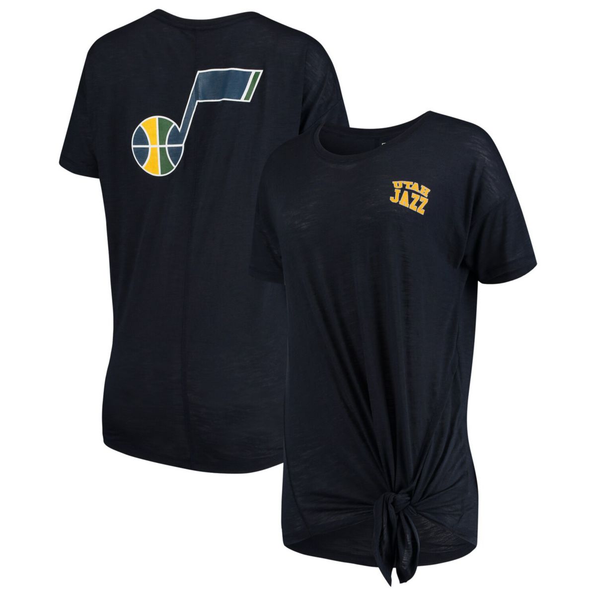 Женская темно-синяя футболка New Era Utah Jazz с завязками сбоку New Era