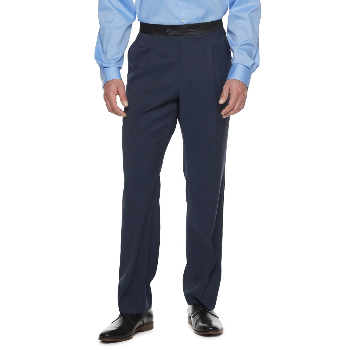 Мужские брюки для смокинга со складками Steve Harvey Bentley синего цвета с геометрическим рисунком Steve Harvey