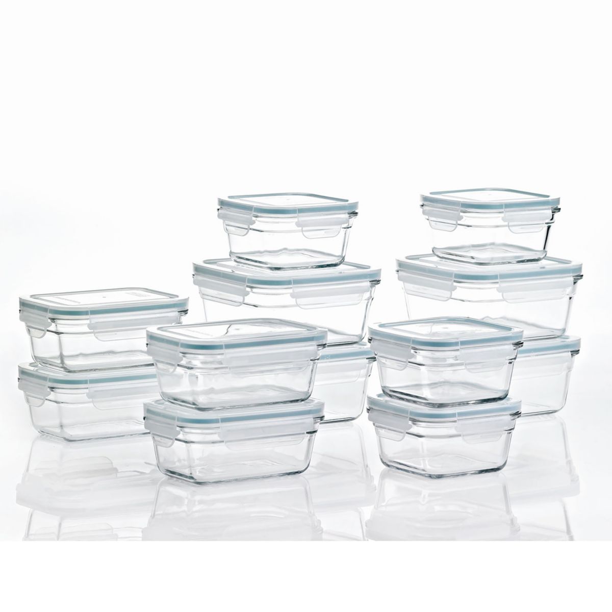 Набор стеклянных контейнеров для хранения пищевых продуктов Glasslock, 24 предмета, безопасных для микроволновой печи, с крышками Glasslock