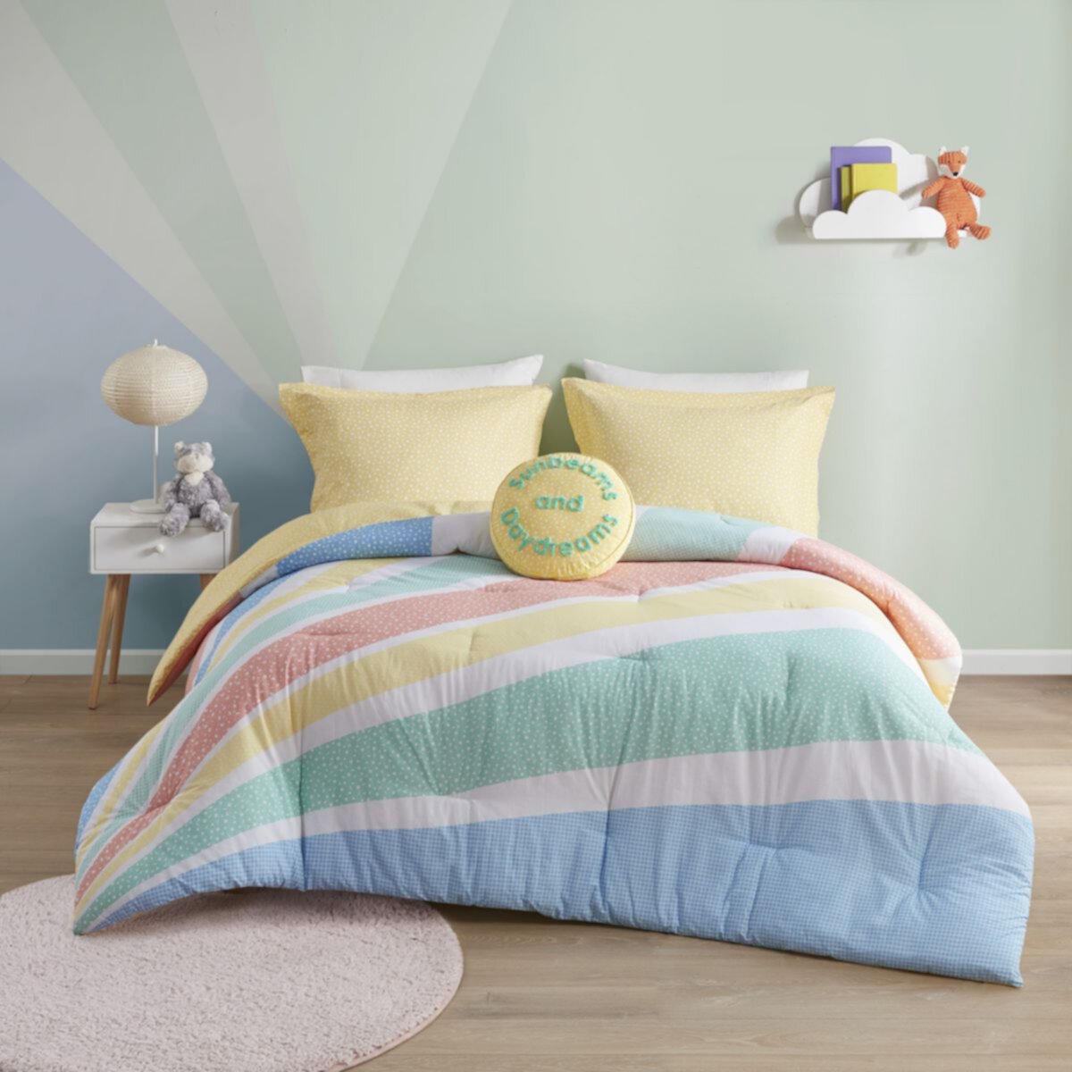 Двустороннее хлопковое одеяло с накладками Jessie Rainbow Sunburst Kids 'Urban Habitat Kids Urban Habitat