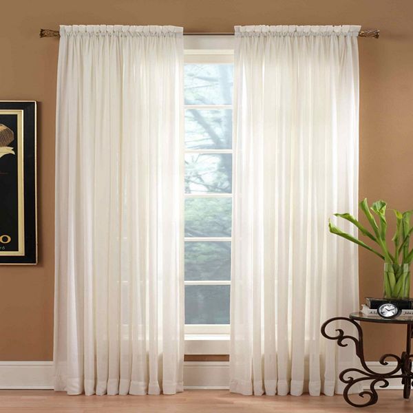 Miller Curtains 1-Panel Solunar Crushed Voile Window Curtain  Miller Curtains