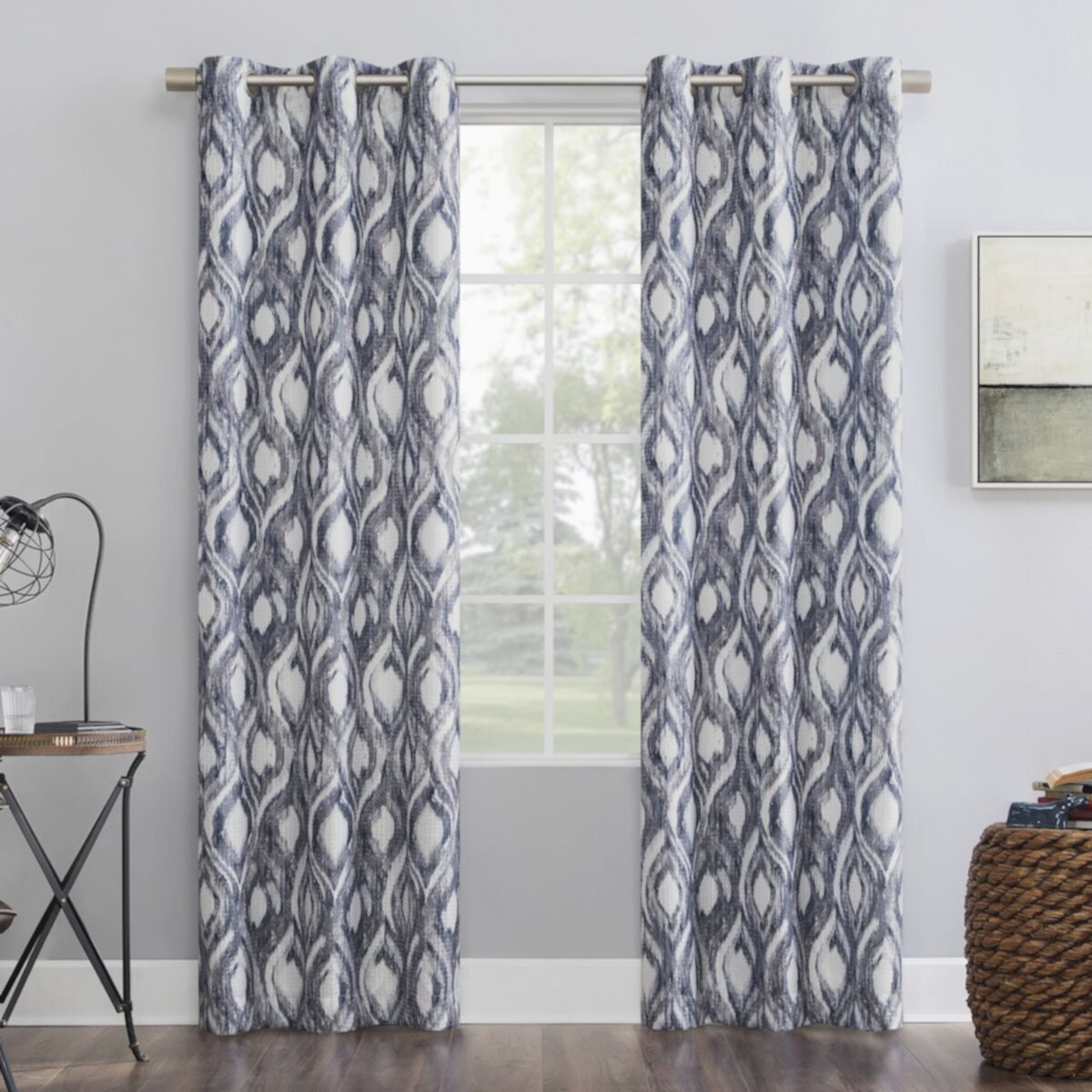 The Big One® 2-pack Illona Ikat Ogee Grommet Decorative Window Curtain Set The Big One