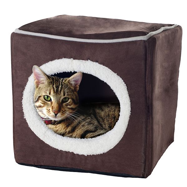 PetMaker Pet Pal Cozy Cave Enclosed Cube Cat Bed PetMaker