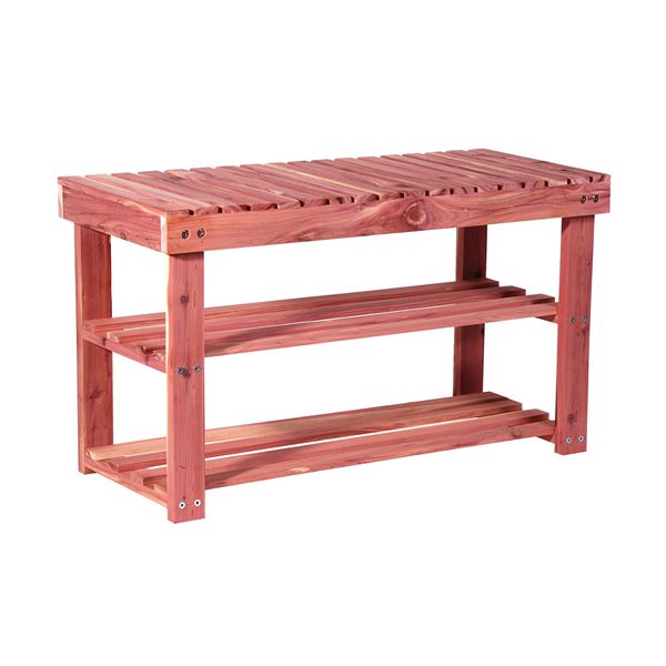 Household Essentials Cedar Shoe Bench Household Essentials