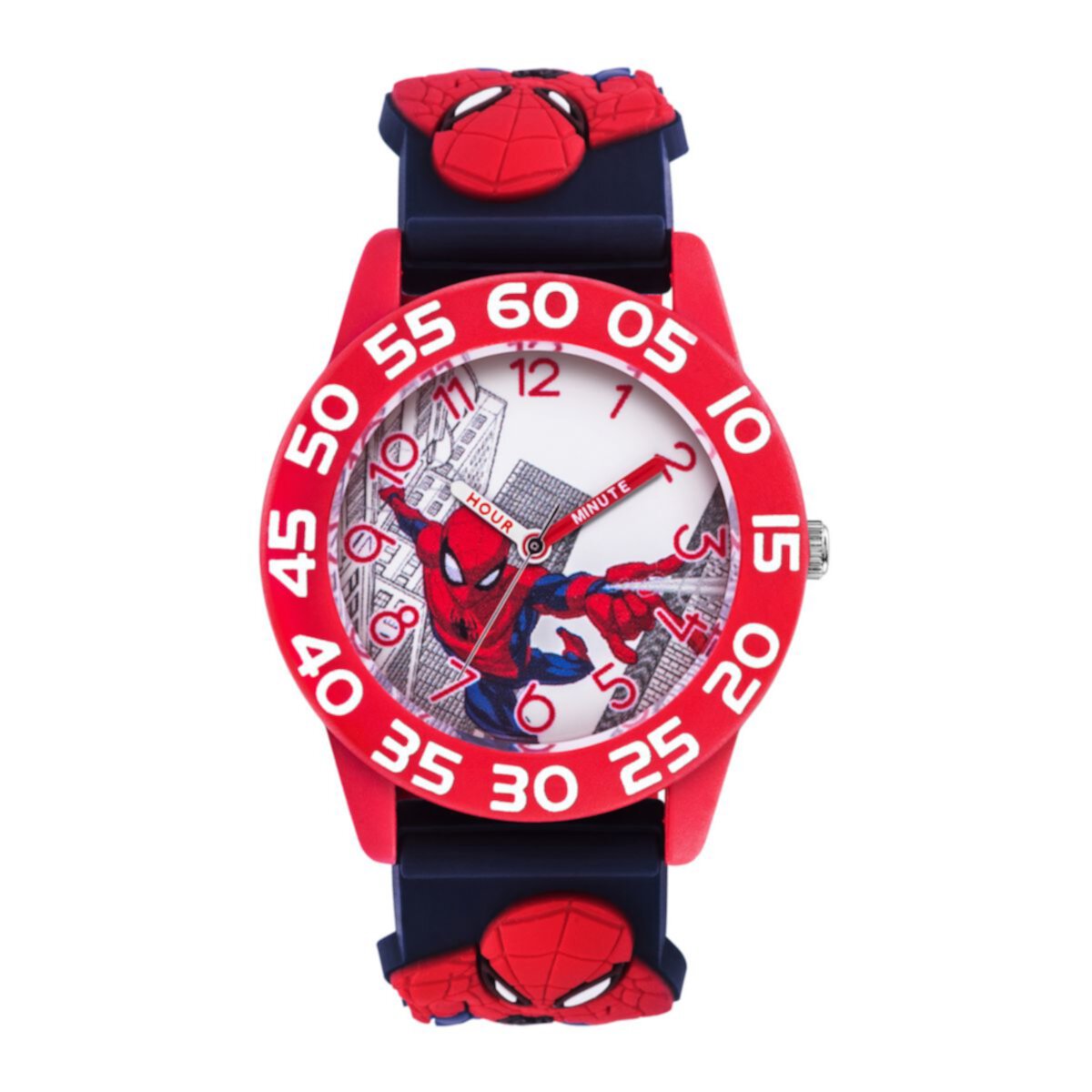Детские красные пластиковые часы Marvel Spider-Man для учителя времени Marvel