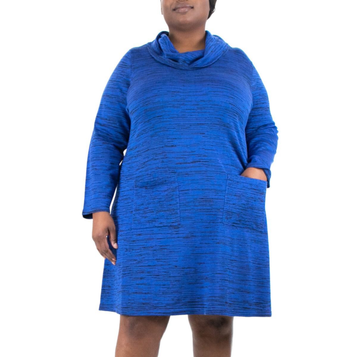 Платье-свитер большого размера Nina Leonard с хомутом и краской Space Dye Nina Leonard