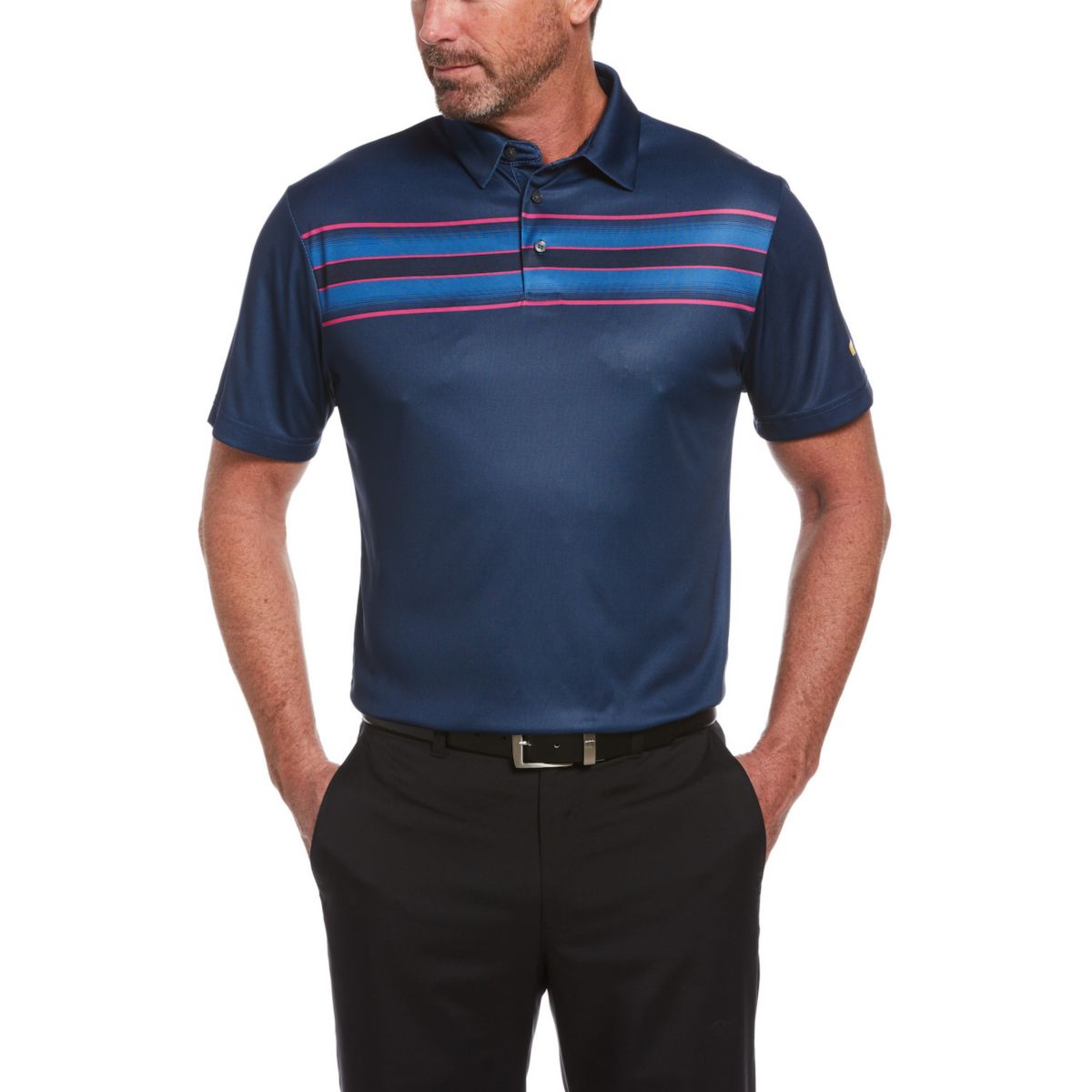 Мужская рубашка-поло для гольфа в полоску классического кроя Jack Nicklaus StayDri Driver для гольфа Performance Jack Nicklaus