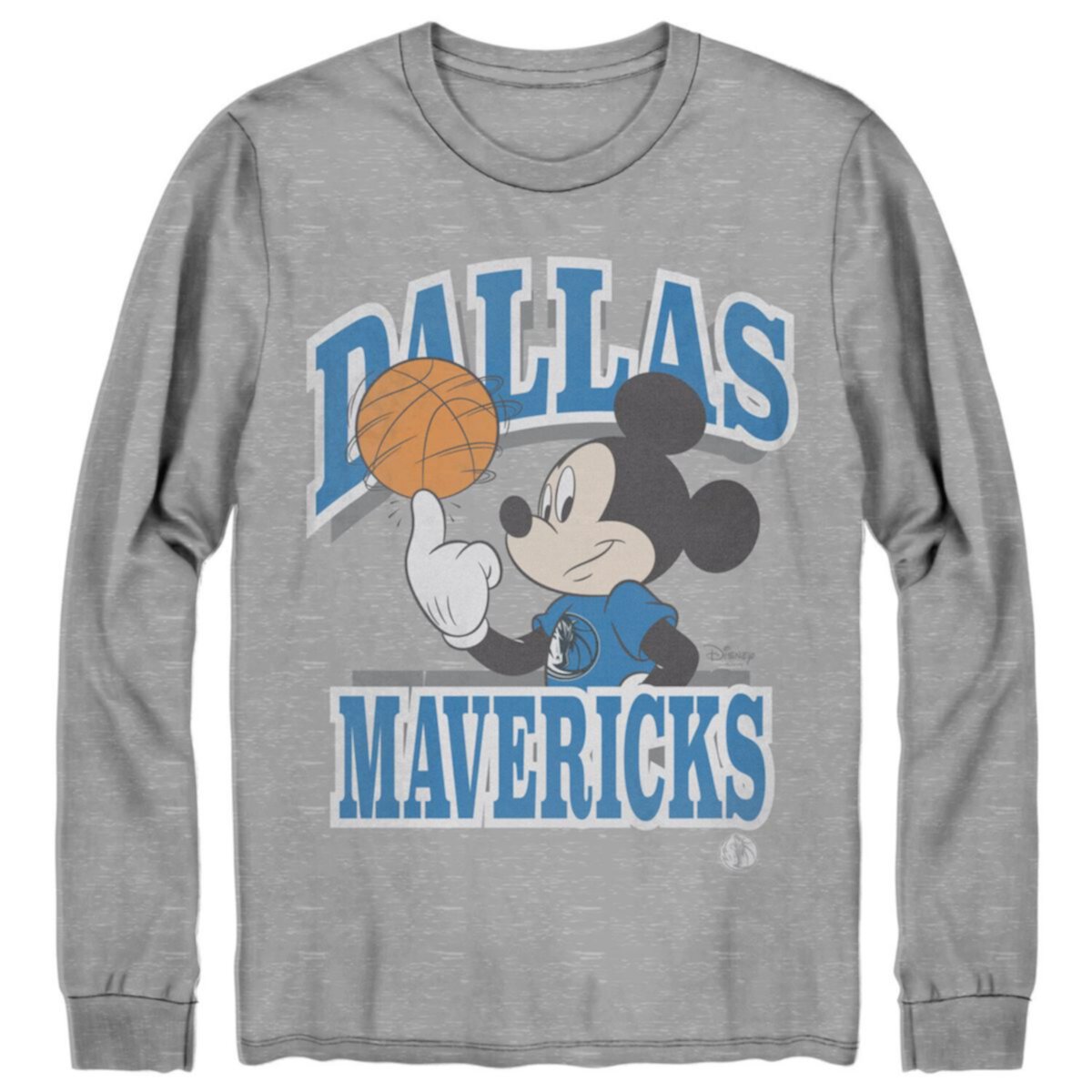 Men's Junk Food Gray Dallas Mavericks Disney Mickey Team Spirit Long Sleeve T-Shirt Unbranded