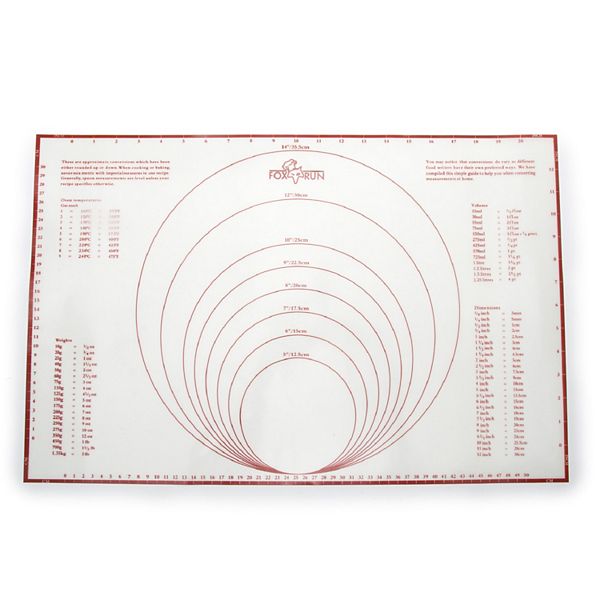 Fox Run Pastry Mat with Measurements Fox Run