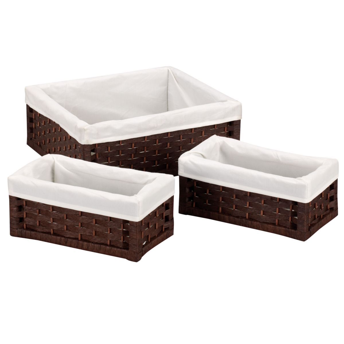 Household Essentials 3-pc. Lined Wicker Utility Basket Set Household Essentials